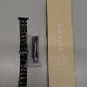 TOYOUTHS Designer Vintage Dressy Bracelet for Apple Watch Band Women 42/40/41/38/44/45/46/49mm, Stainless Steel Elegant Luxury Metal Strap for iWatch Series 11 10 9 8 7 6 5 4 SE/Ultra 3 2 1 (Black-Brushed&Shiny)