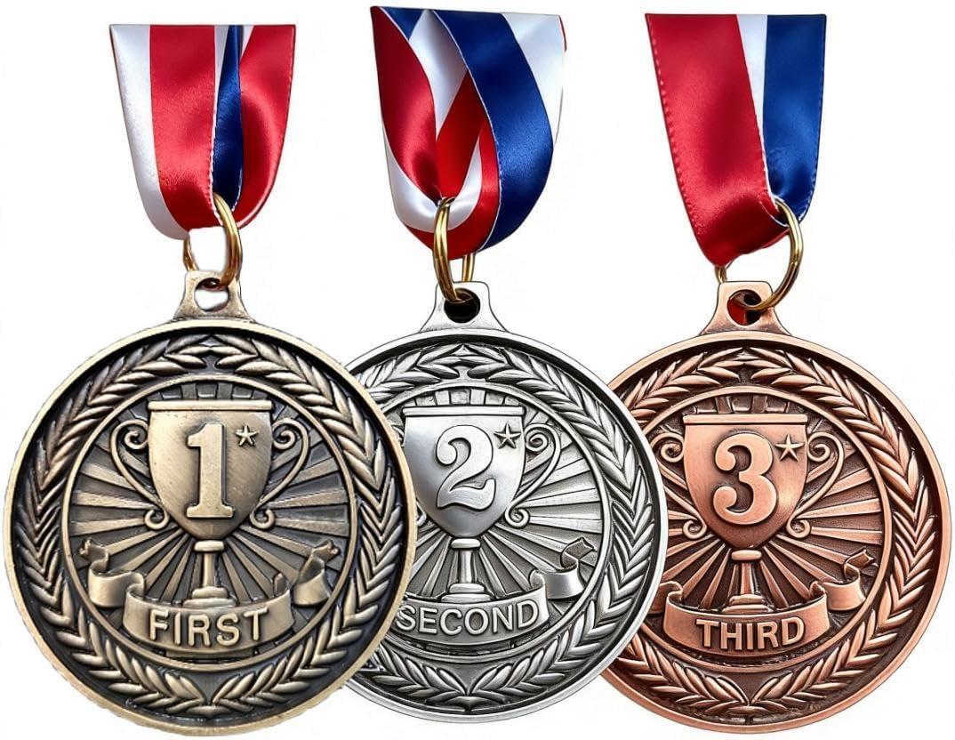 Medals for Awards 1st 2nd 3rd Place Medals Olympic Medals for Adults Sports Party Soccer Basketball Competition Winner First Second Third Place Trophy Participation Gift Gold Silver Bronze (6)