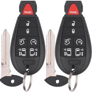 Vurkcy Key Fob Entry Remote Control Key Compatible with 2008-2016 Chrysler Town and Country, 2008-2020 Dodge Grand Caravan, Replacement for M3N5WY783X IYZ-C01C, 7 Button (Pack of 2)