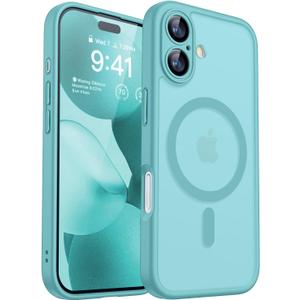 CANSHN Magnetic for iPhone 17 Case, Upgraded [Full Camera Protection] [Compatible with Magsafe] [Translucent Matte] Shockproof Protective Phone Case for iPhone 17 - Teal (iPhone 17 (6.3 Inch,2 Lens))