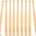 Marsui 12 Pack Unfinished Mini Baseball Bat 8 Inch Unpainted Wood Baseball Bats for Painting Keychain Action Figures DIY Craft Projects Ball Sports Party Favors