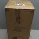 Henn&Hart 15.5'' Eclectic 1-Light Stone Table Lamp with White Fabric Drum Shade for Living Room, Bedroom, or Office, Natural Travertine