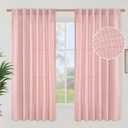 BGment Light Pink Linen Curtains 63 Inch Length 2 Panels - Semi Sheer Textured Rod Pocket Light Filtering Drapes Privacy for Girl Bedroom Living Room Decorative Back Tab, 52 Inch Wide Each Panel