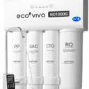 Ecoviva 1000GPD UnderSink Reverse Osmosis System, German Design, NSF/ANSI 58 61 372 Tankless 9-Stage 3:1 Pure to Drain, 10 Years Robust Alkaline RO Water Filtration, Fully Sealed