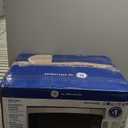 GE Compact Countertop Microwave Oven, 1.1 Cubic Ft., 950w Capacity, 6 Auto Cook Settings, Child-Lock Technology, Dorm Room, Apartment, Stainless Steel