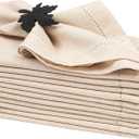 Lightnpro Flax Linen Napkins Set of 12 Hemstitched Dinner Cloth Napkins, Washable and Reusable Natural Flax Napkins for Dining, Parties, Weddings, Holiday & Everyday Use 18x18 Inch Natural Color
