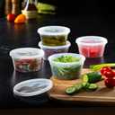 Pantry Value [12 oz. - 48 Count Plastic Food Storage Deli Containers with Lids - Perfect for Storing Soups, Sauces, and Snacks