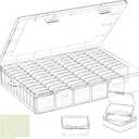 DILIBRA Large Bead Organizer Box, 66 Pcs Small Clear Storage Containers with Labels, Mini Bead Organizers and Storage Craft Case with Handle for Jewelry Bracelet Screws Seeds Diamonds Arts Small Parts