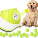 Automatic Dog Ball Launcher, Dog Ball Thrower Machine with 10-30Ft 3 Launching Distance, Interactive Toys for Small Dogs Indoor & Outdoor with 15 Mini Tennis Balls-2 Inch Light Green