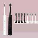 Two Pack Electric Toothbrush Rechargeable Toothbrushes for Adults and Teens with 8 Brush Heads