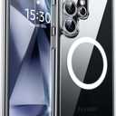 CANSHN Designed for Samsung Galaxy S24 Ultra Case Clear [Full Camera Protection] [Compatible with MagSafe] Non-Yellowing Shockproof Protective Phone Cover 6.8 Inch - Clear