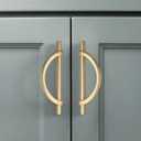 Amerdeco 10 Pack Brushed Gold Cabinet Pulls 5 Inch(128MM) Hole Centers Kitchen Cabinet Handles Hardware Kitchen Handles for Cabinets Cupboard Handles Drawer Pulls