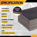 12 Pcs 4-Layer 200 Mil Car Sound Deadening Mat, 5 mm 12.9 Sqft Automotive Butyl Insulation Sheets with Embossed Aluminum Foil, Nbr Foam, Self-Adhesive Heat Shield for Door Floor Hood, Black