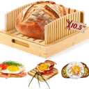 Bread Slicer for Sourdough Rounds, Bread Slicing Guide for Homemade Bread, Wide Bamboo Base for Artisan Loaves, Compact Design, Doubles as Serving Tray (No Knife)