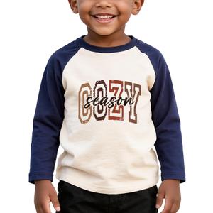 Funny Thanksgiving Shirts for Kids Girls Boys Turkey Pumpkin Toddler Graphic T-Shirt Clothes Tops Tee (Cozy Season, Size 130/04)