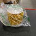 Craft String Pearls 6MM Pearl Bead, 66 Feet Gold Faux Pearl Garland Spool Roll Strand Wedding Party Decoration, Christmas Tree Decorations (0.24 in 66 ft)