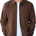 COOFANDY Men's Faux Suede Jacket Zipper Biker Coat Stylish Bomber Jacket Full Zip Jackets  3X-Large