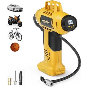 Tire Inflator Portable Air Compressor Compatible with Dewalt 20v Max Battery (TOOL ONLY), 160PSI Auto Shut-off Pump, Digital Pressure Gauge, Emergency LED Light, Auto Accessories for Car Bicycle Ball