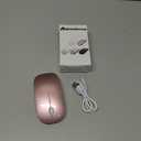 Mouse for MacBook Wireless Bluetooth Mouse Laptop MacBook Air Mac Pro Rechargeable Silent PC iPad Optical Mouse with Dual Mode Switch Bluetooth 5.2/3.0 and 2.4GHz USB Type-C Receiver Rose Gold