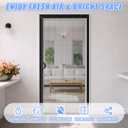 Beeveer Retractable Screen Door with Sliding Track Fits Door Size 33" x 80" (Curtain Size 34'' x 81'') Pet Friendly Magnetic Fiberglass Mesh Screen for Patio French Sliding Doors Weighted Bottom