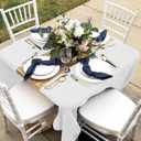 Fitable 6 Pack White Square Tablecloths - 70 x 70 Inches - Stain Resistant and Reusable Table Clothes, Polyester Fabric Table Covers for Dining, Card Tables, Coffee Tables