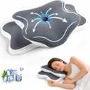 Cervical Neck Pillow for Pain Relief, Ergonomic Memory Foam Neck Support Pillow for Sleeping, Cooling Comfort Designed for Side Back Stomach Sleepers