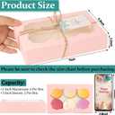 40 Pack Cookie Boxes with Clear Window, 7 x 4 3/8 x 1 Inch Small Pink Kraft Candy Boxes Premium Pastry Boxes with Tags Ropes for Cookie Packaging, Dessert, Donuts, Pie, Cupcakes, Parties