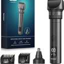 Kensen Beard Trimmer for Men - 42 Adjustable Length Settings Hair Clippers, Professional Body Hair Trimmer for Men Precision Facial Hair Trimming IPX6 Waterproof Nose Trimmers LED Display Mustache Trimmers (Black)