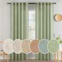 MIULEE Sage Green Linen Curtains 84 Inch Length for Bedroom Living Room, Soft Thick Linen Textured Window Drapes Semi Sheer Light Filtering Back Tab Rod Pocket Burlap Look Spring Decor, 2 Panels