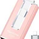 MFi Certified Flash Drive for iPhone iPad 512GB, Photo Stick for External Memory Storage, Easily Back Up and Save Photos Videos, USB Memory Stick Thumb Drive for iPhone/iPad/Android/PC (Rose Pink)