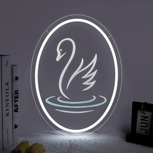 Swan Neon Sign  3D Carving LED Neon Sign for Wall Decor, Dimmable Bedroom Neon Light, Aesthetic Room Decor, Birthday Party & Teen Girls Gift, USB Powered 5V, 15.7"  11.8"