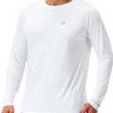 NAVISKIN Men's Rash Guard Shirts UPF 50+ Sun Protection Long Sleeve Shirts Quick Dry Lightweight (White, XXL)