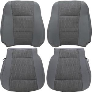 GXARTS Gray Cloth Driver and Passenger Side Bottom Lower & Top Lean Back Replacement Seat Cover #2S or 3S Fit for Ford F250 F350 F450 F550 XLT 2017-2021 Fit for Ford F150 2015-2020