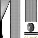Magnetic Screen Door - Self Sealing, Heavy Duty, Hands Free Mesh Partition Keeps Bugs Out Let Breeze in- Pet and Kid Friendly - Keep Open Feature (Black, Fit Door Size 34 x 78 Inch)