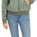 Billabong Women's Full Zip Oversized Sherpa Lined Hoodie Jacket (Green, XL)