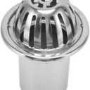 Dome Floor Drain Cover, Roof Floor Drain Stainless Steel Non Blocking Balcony Outdoor Rain Bucket Drainage Parts (4inch)