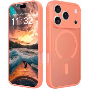 Veoasis Phone Case for iPhone 17 Pro Max, with Magsafe, Upgraded Full Camera Protection, Military-Grade Shockproof Protective, for Apple Phone Case for iPhone 17 Pro Max(6.9") Orange