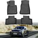 Powerty Floor Mats for 2023 2024 2025 Mercedes Benz GLC?GLC 300?GLC 350e?4Matic Accessories All Weather Floor Liner 3D TPE 1st & 2nd Row Floor Mat Heavy-Duty Floor Liners