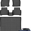 GINOWY-Floor Mats & Cargo Liner for Audi Q3 2018-2025, TPE All Weather Q3 Car Floor Mats Non-Slip Trunk Mat Floor Liners 2024 Waterproof Custom Fit Accessories Mats Black