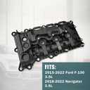 Left Engine Valve Cover for Ford F-150 2017-2020 Expedition 2018-2021 incoln Navigator 2018-2021 with Gasket Set Replace# HL3Z-6582-G HL3Z 6582-E HL3Z6582E HL3Z6582G(only HL3Z-6582-G)