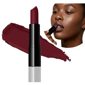 Flori Roberts Luxury Lipstick, Vibrant Lip Makeup for Women of Color or Deeper Skin Tones, Demi-Matte Texture, Hydrates and Conditions Lips (Vintage Wine)