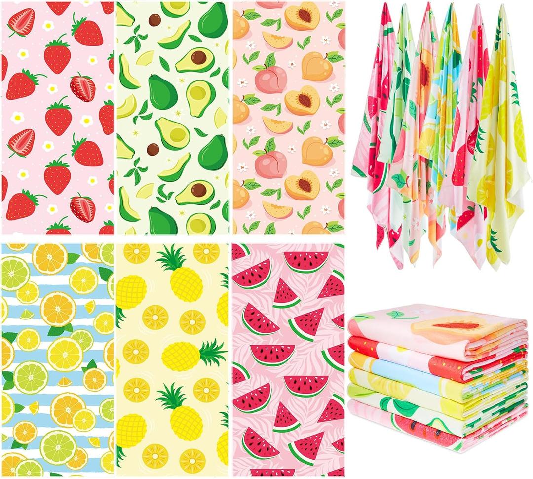 VitalCozy 6 Pcs Microfiber Beach Towel 28 x 59 Inch Oversized Large Quick Dry Lightweight Cute Bath, Pool, Camping, Travel Thin Sand Free Towel for Women Adults Swimming Picnic Sport(Fruit Style) VitalCozy 6 Pcs Microfiber Beach Towel 28 x 59 Inch Oversized Large Quick Dry Lightweight Cute Bath, Pool, Camping, Travel Thin Sand Free Towel for Women Adults Swimming Picnic Sport(Fruit Style)