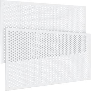 DoubleFill 2 Pack 2' x 4' Plastic Perforated Tiles with 1/2" Holes 24" x 48" White Drop Ceiling Tiles Plastic Ceiling Grid Covers