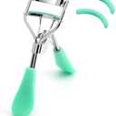 Vophoeen Eyelash Curler - Ergonomic Design for All Eye Shapes, Precision Curl Control, Superior Long- Lasting Curl, Gentle on Lashes, Includes 2PCS Silicone Replacement Pads, Easy to Use (Green), Pack of 2