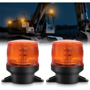 2PCS Amber Emergency Strobe Lights, 30 LED High Visibility Warning Lights with IP65 Waterproof Rating, Universal Flashing Beacon Lamp for Cars, Trucks, Vans, Tows, Tractors, ATV, Forklifts, Vehicles
