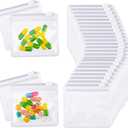 Nuanchu 96 Pieces Pill Pouches Bags Set Reusable Zippered Pill Baggies Clear Plastic Self Sealing Travel Medicine Organizer Storage with Slide Lock for Medicine and Small Items