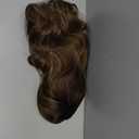Lativ Brown Highlight Wig with Bangs for Women Long Brown Wavy Wigs Natural Looking Heat Resistant Synthetic Wig 26 Inch