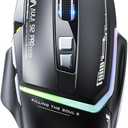 AULA S12Pro Wired Gaming Mouse,12800 DPI Optical Gamer Mouse with RGB Backlit,8 Programmable Buttons, Software Supports DIY Keybinds Rapid Fire Button