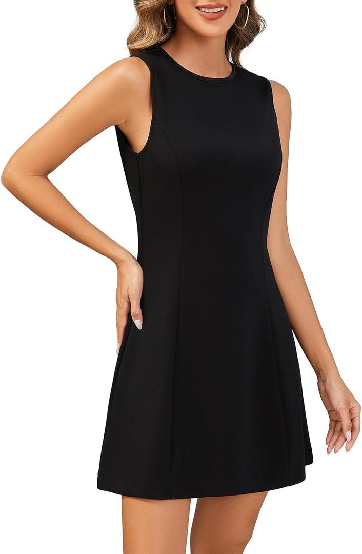 Women's Summer Sleeveless A-Line Dress Mini Dress Club Party Little Short Dress Casual Boat Neck Dresses Women's Summer Sleeveless A-Line Dress Mini Dress Club Party Little Short Dress Casual Boat Neck Dresses