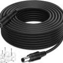 DC Power Extension Cable 33ft, 2.1mm x 5.5mm Plug Compatible with 12V DC Adapter Cord for CCTV Security Camera, IP Camera, Standalone DVR (33ft Black)